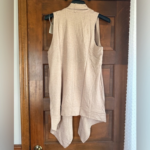 Anthropologie Light Tan Sleeveless Vest Cardigan by Mono B 🧸 - Picture 8 of 9